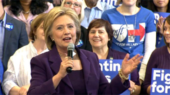 Hillary ties in Iowa