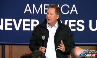 John Kasich campaigning for President