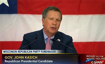 Kasich campaiging in Wisconsin