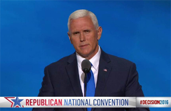 Mike Pence giving speech at RNC 2016