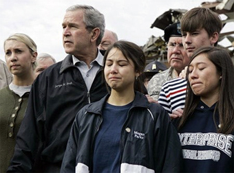 President George Bush visits Enterprise