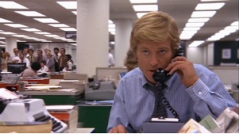 Robert Redford in a scene from All The President's Men; image courtesy Warner Brothers