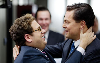 Jonah Hill and Leonardo DiCaprio in The Wolf of Wall Street