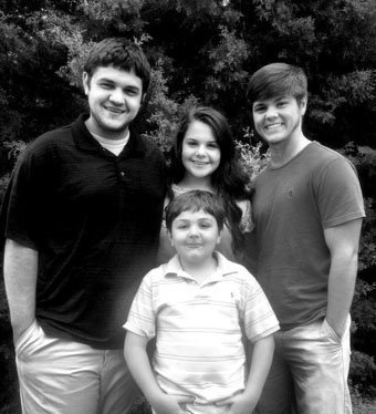 Blake Coatney with brothers and sister