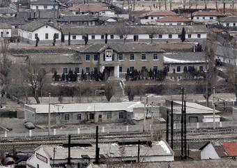 view of North Korean village