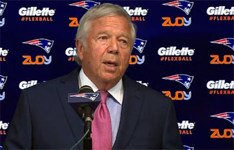 Patriots' owner Robert Kraft addressing reporters