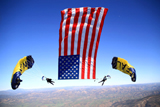 skydiving with US Flag