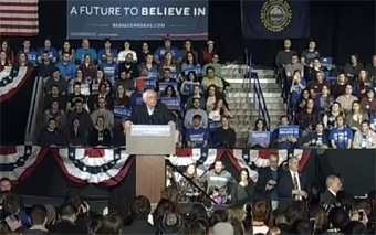 Bernie Sanders campaigning for President