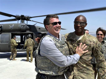Ashton Carter at Jalala Air Base in Afghanistan