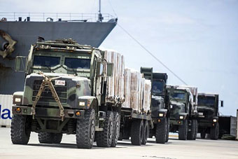 Marine seven ton trucks