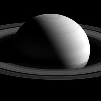 Saturn's serene surface