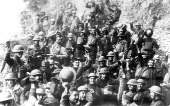 American soldiers celebrating Armistice