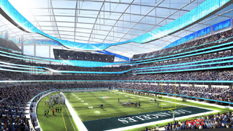 Artist conception of new Inglewood, California stadium for LA Rams